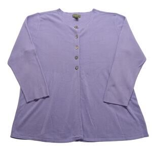 Mountain Lake Woman Sweater 2X Womens Cardigan Purple Ribbed